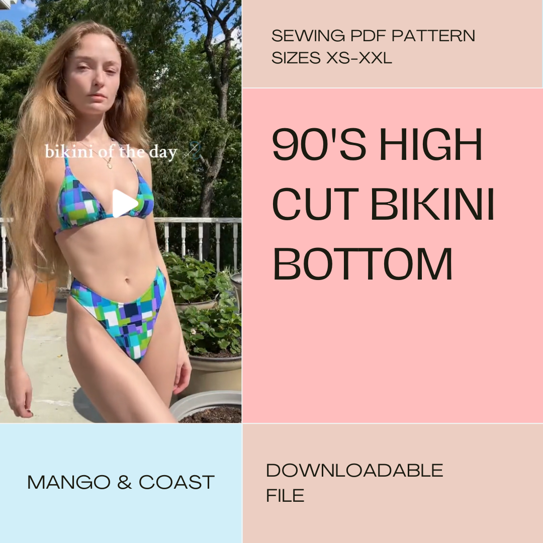 DIY | 90's High Cut Bikini Bottom | PDF Sewing Pattern