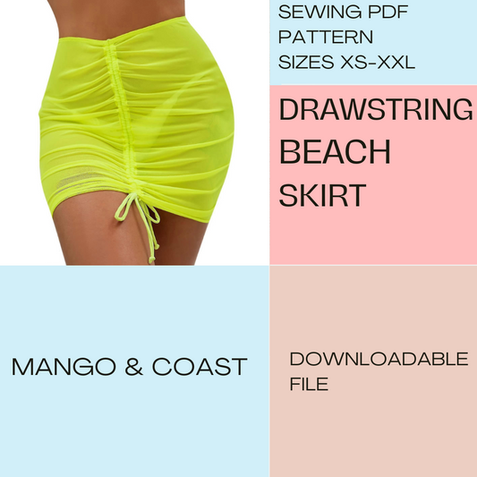 DIY | DRAWSTRING BEACH SKIRT | PDF Sewing Pattern