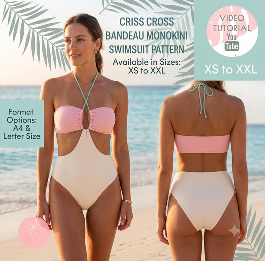 DIY | Criss Cross Bandeau Monokini | PDF Sewing Pattern