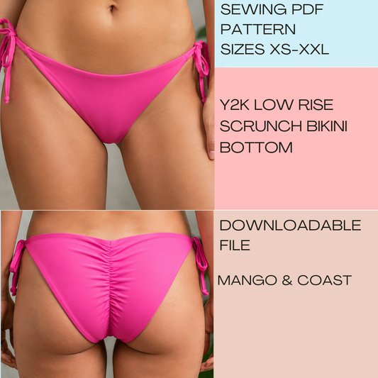 DIY | Y2K Low Rise | Scrunch Bikini Bottom