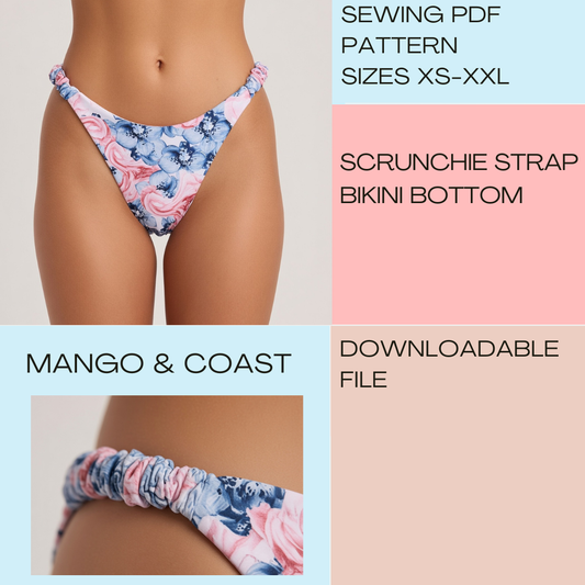 DIY | Scrunchie Strap Bikini Bottoms | PDF Sewing Pattern